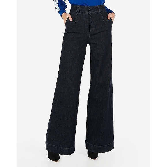 Express Super High Waisted Original Wide Leg Jeans Multiple Sizes! - Picture 3 of 5